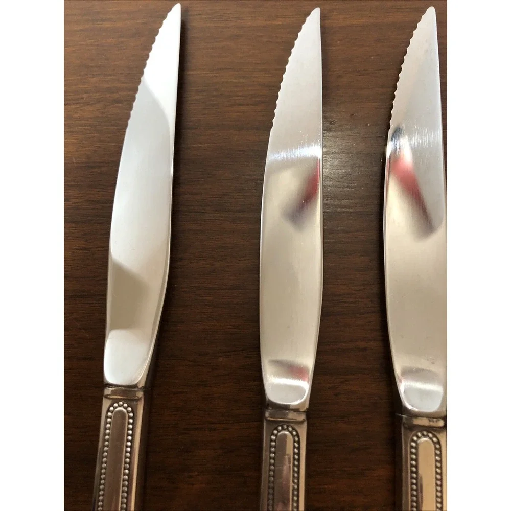 Patrician Silverplate 1975 Serrated Steak Knives Set Of 4 Oneida Silver